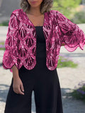 Ellie - Dame kortærmet cardigan med åben front