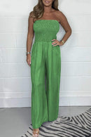 Ella - Afslappet off-shoulder denim jumpsuit med brede ben