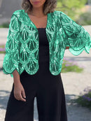Ellie - Dame kortærmet cardigan med åben front