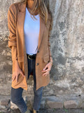 Lyra - Lang cardigan med revers
