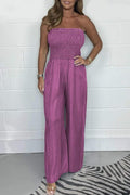 Ella - Afslappet off-shoulder denim jumpsuit med brede ben
