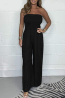 Ella - Afslappet off-shoulder denim jumpsuit med brede ben