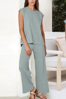 Emma - Dame 2-delt sæt med high-low pullover top