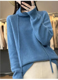Strikket sweater med justerbar snøre