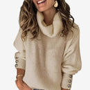Dame langærmet turtleneck sweater