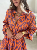 Lucia - Dame playsuit med geometrisk vintageprint
