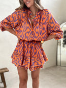 Lucia - Dame playsuit med geometrisk vintageprint