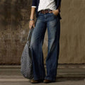 Lena – Jeans med vide ben & slidte detaljer