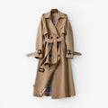Dames Trenchcoat med Notched Krave og Bælte i Taljen