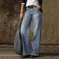 Lena – Jeans med vide ben & slidte detaljer