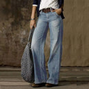Lena – Jeans med vide ben & slidte detaljer