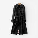 Dames Trenchcoat med Notched Krave og Bælte i Taljen