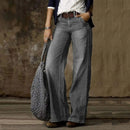 Lena – Jeans med vide ben & slidte detaljer