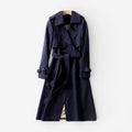 Dames Trenchcoat med Notched Krave og Bælte i Taljen