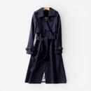 Dames Trenchcoat med Notched Krave og Bælte i Taljen