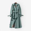 Dames Trenchcoat med Notched Krave og Bælte i Taljen