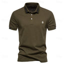 Marco slim-fit poloshirt med kontrastkant og knapkrave