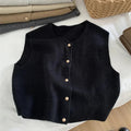 Chic kort vest med knaplukning