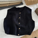 Chic kort vest med knaplukning