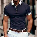 Dario slim-fit poloshirt med stribet kant og klassisk