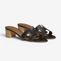 Dame Sandaler med Firkantet Hæl og Slip-On Design