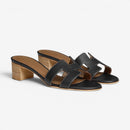 Dame Sandaler med Firkantet Hæl og Slip-On Design