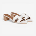 Florence – Sandaler med Åben Tå Slip-On og Mellem Høj Hæl