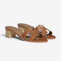 Dame Sandaler med Firkantet Hæl og Slip-On Design