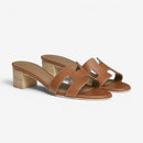 Dame Sandaler med Firkantet Hæl og Slip-On Design