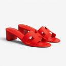 Dame Sandaler med Firkantet Hæl og Slip-On Design