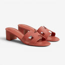 Dame Sandaler med Firkantet Hæl og Slip-On Design