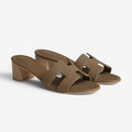 Dame Sandaler med Firkantet Hæl og Slip-On Design