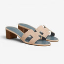 Dame Sandaler med Firkantet Hæl og Slip-On Design