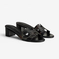 Dame Sandaler med Firkantet Hæl og Slip-On Design