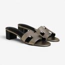 Dame Sandaler med Firkantet Hæl og Slip-On Design