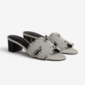 Dame Sandaler med Firkantet Hæl og Slip-On Design