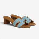 Dame Sandaler med Firkantet Hæl og Slip-On Design