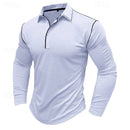 Stuart – Elegant langærmet poloskjorte med flapkrave og knaplukning foran