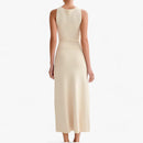 Lina - Stilfuld ærmeløs maxikjole med klassisk rund hals