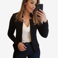 Dame Blazer uden Krave med Lange ærmer