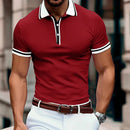 Dario slim-fit poloshirt med stribet kant og klassisk