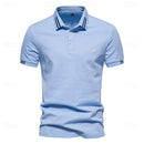 Marco slim-fit poloshirt med kontrastkant og knapkrave