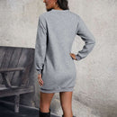 Sweatshirtkjole med afslappet pasform og knapdetaljer