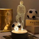 3D fodboldspiller LED-bordlampe