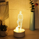3D fodboldspiller LED-bordlampe