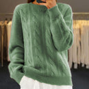 Lyanna kabelstrikket sweater med rund hals