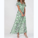 Abigail - Let maxikjole med blomsterprint og V-hals