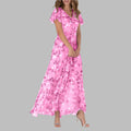Abigail - Let maxikjole med blomsterprint og V-hals