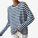 Kvinders Stribet Strik Sweater med Lange Ærmer