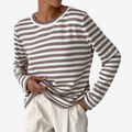 Kvinders Stribet Strik Sweater med Lange Ærmer